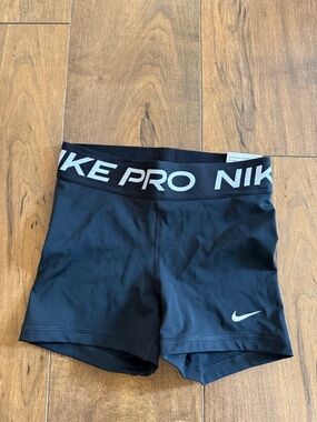 Nike Black Performance Pro Shorts with Silver Logos